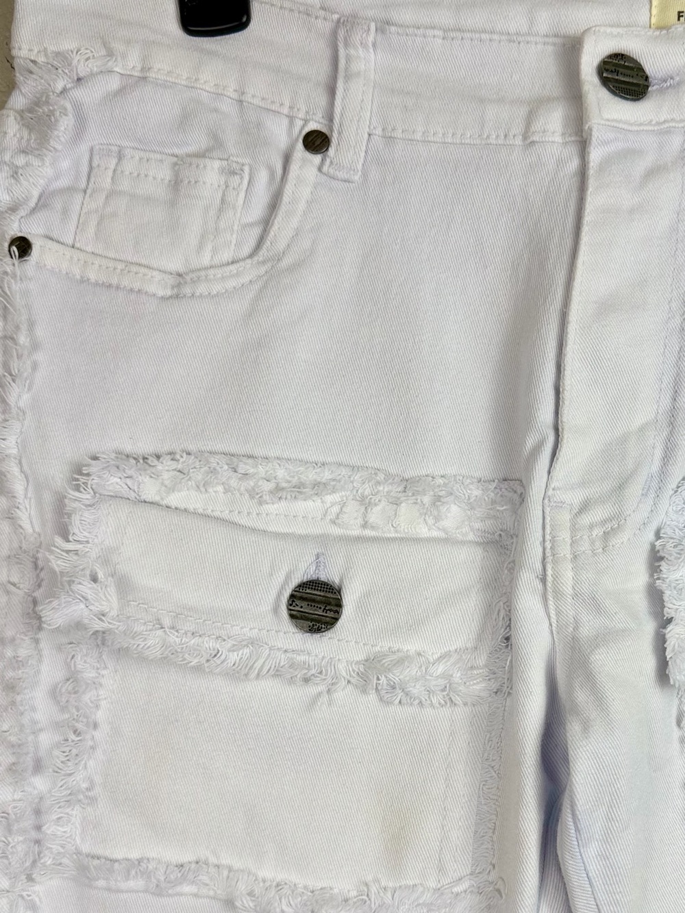 FWRD Denim Stacked Jeans 32x36 White Frayed Stretch Urban Streetwear Jeans NWT - Picture 3 of 9